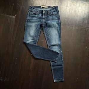 Guess dark wash jeans, power skinny low cut, size 27